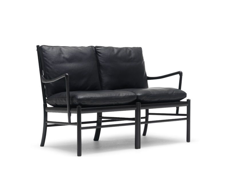 OW149-2 Colonial sofa Ole Wanscher Sort eik / Sort lær