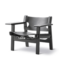 Den spanske stol / sort lær - sortlakkert eik 