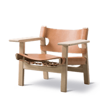 Den spanske stol / Naturfarget lær - såpet eik