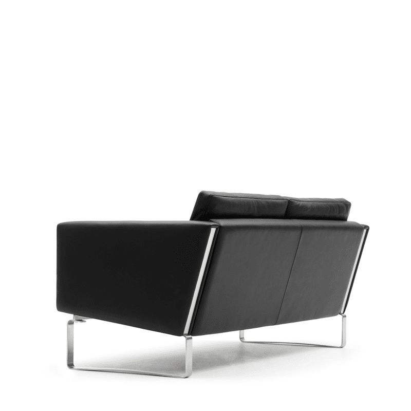 CH102 Hans J. Wegner stål/ sort lær
