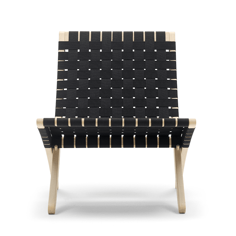 Cuba stol Såpet eik / Sort flett