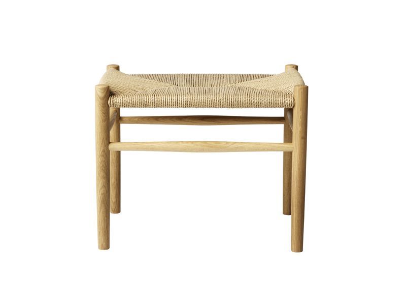 J83 fotskammel /natur lakkert eik / natur papirgarn