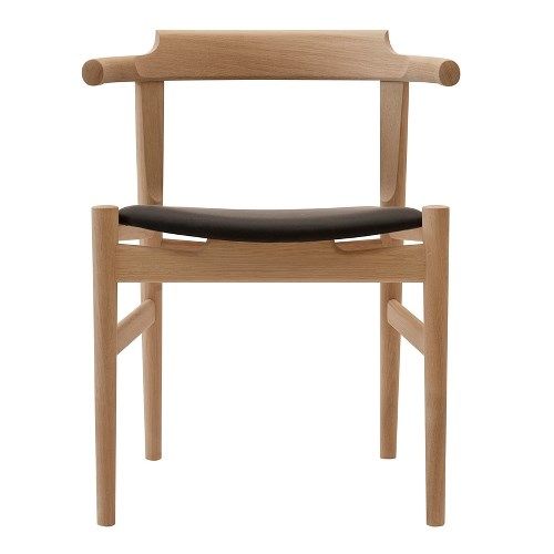 PP 58 oljet Eik / svart Lær