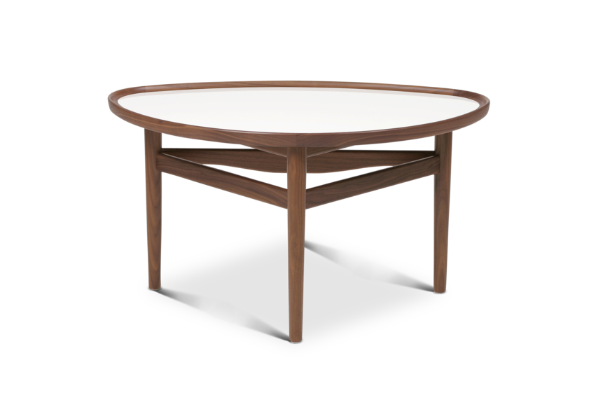 Finn Juhl Øjebord / Oljet valnøtt - Hvit laminat