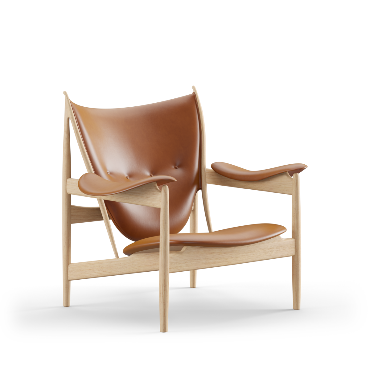 Finn Juhl Høvdingen / Valnøtt lær - Klaroljet eik