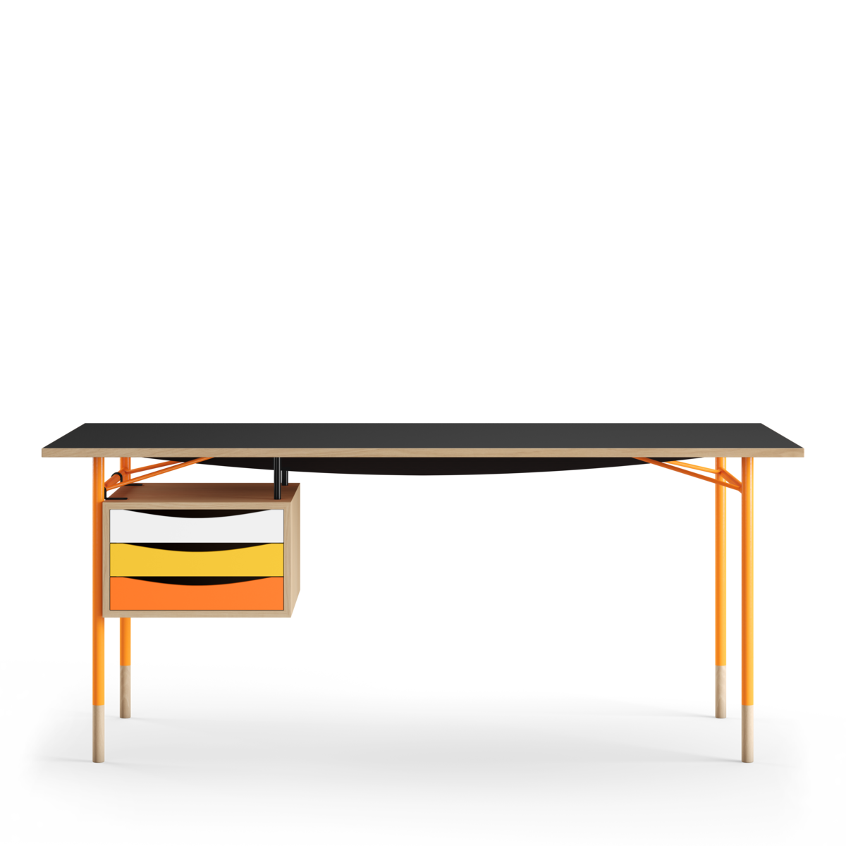 Finn Juhl Nyhavn Skrivebord / Linoleum - Lys eik - Varme toner