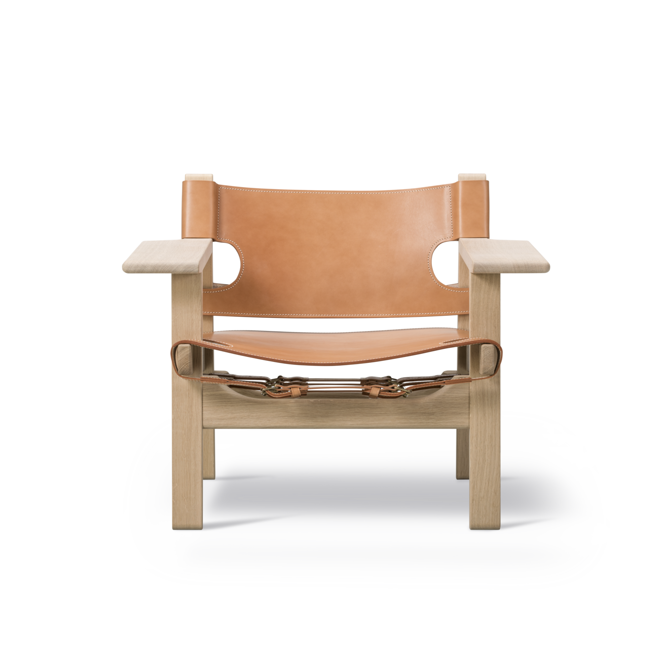 Den spanske stol / Natur lær - Såpet eik