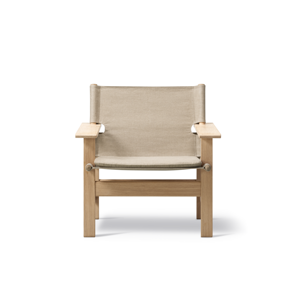 Canvas stolen / Natur canvas - Lys oljet eik - inkl pute