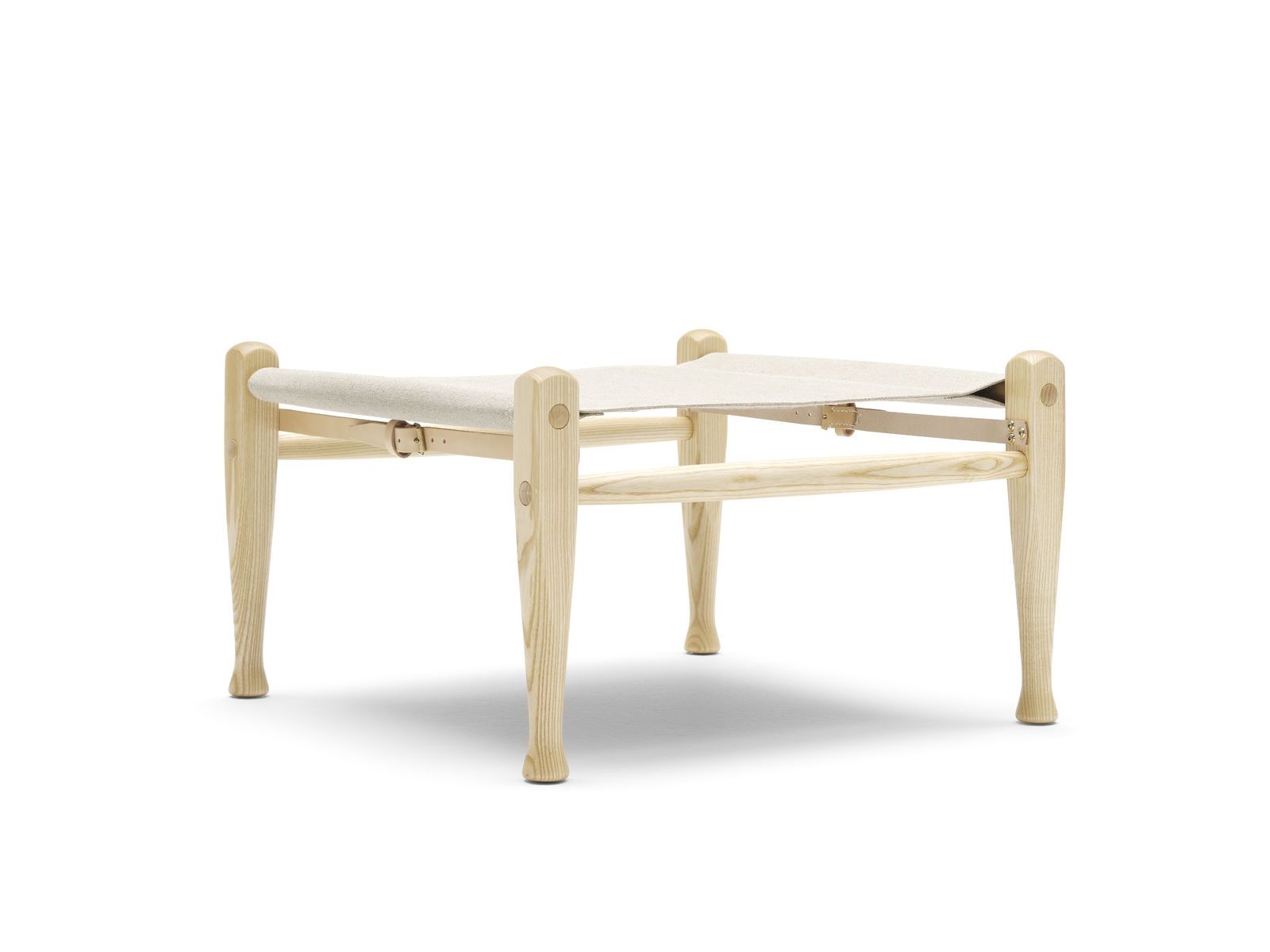 Safari fotskammel oljet ask / natur kanvas